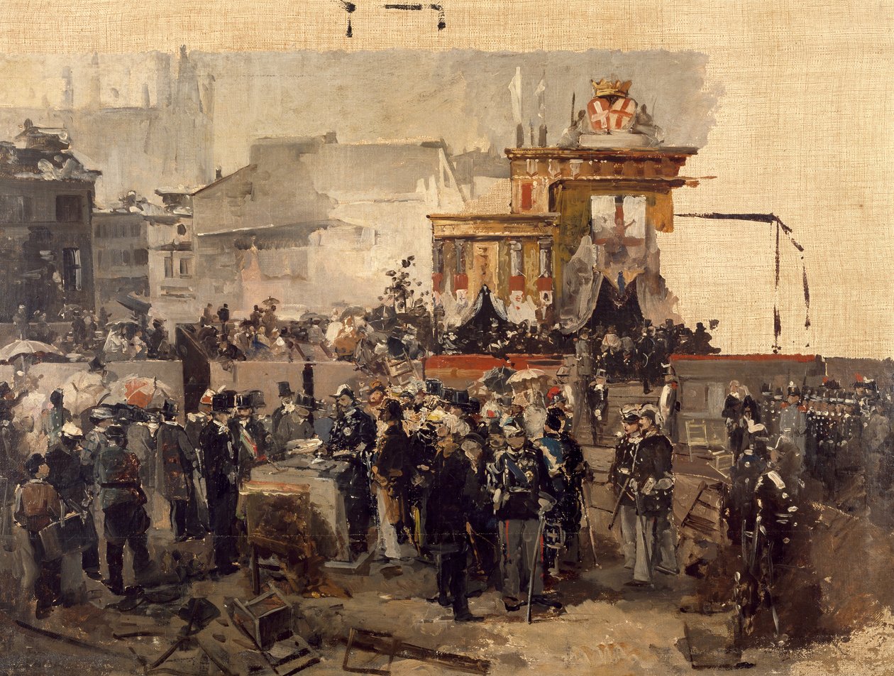The laying of the cornerstone of the Galleria Victor Emmanuel II in Milan, March 7 by Domenico Induno