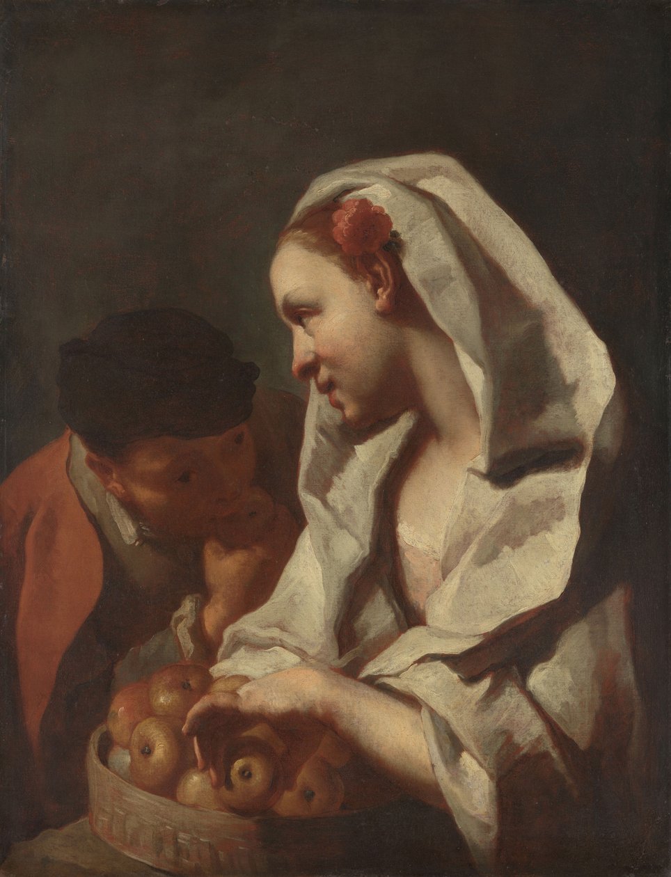 Girl Selling Fruit by Domenico Maggiotto