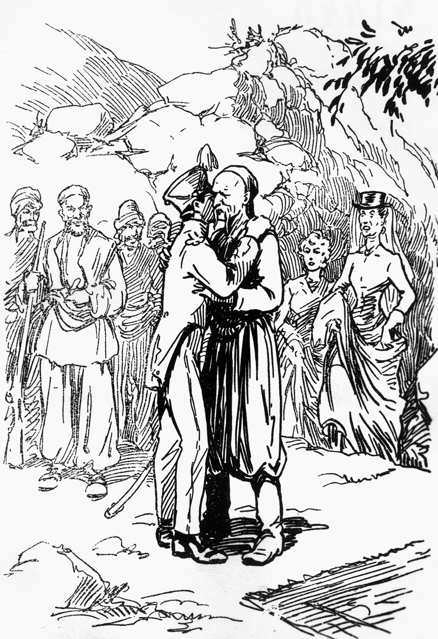 Illustration by Domenico Natoli for King of Mountains, novel by Edmond About by Domenico Natoli
