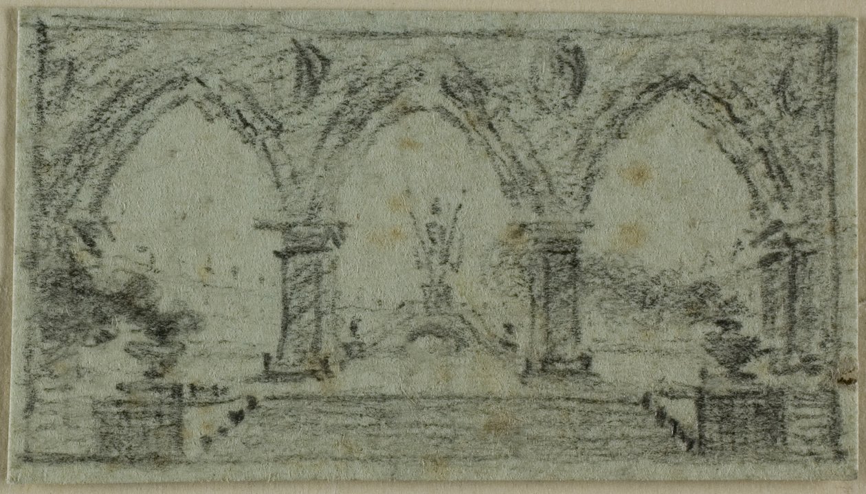 Porch with Gothic Arches by Domenico Quaglio