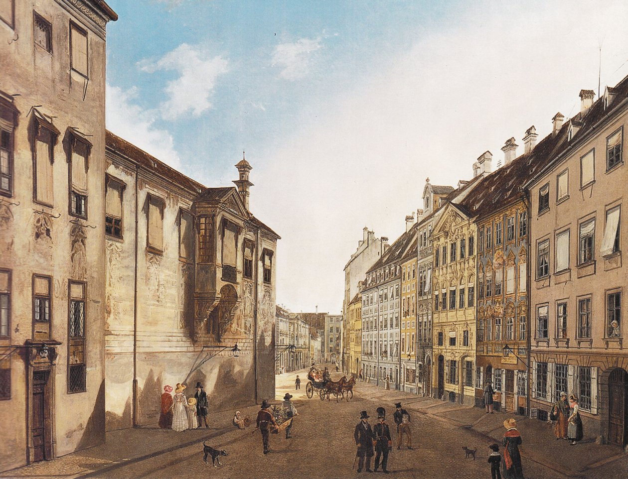 The Residence Street Towards Max-Joseph-Platz in 1826 by Domenico Quaglio the Younger