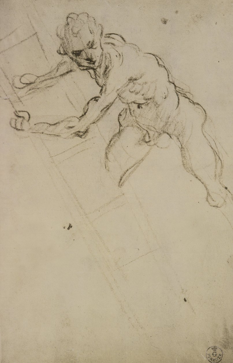 Study of a Figure for the Crucifixion by Domenico Robusti Tintoretto