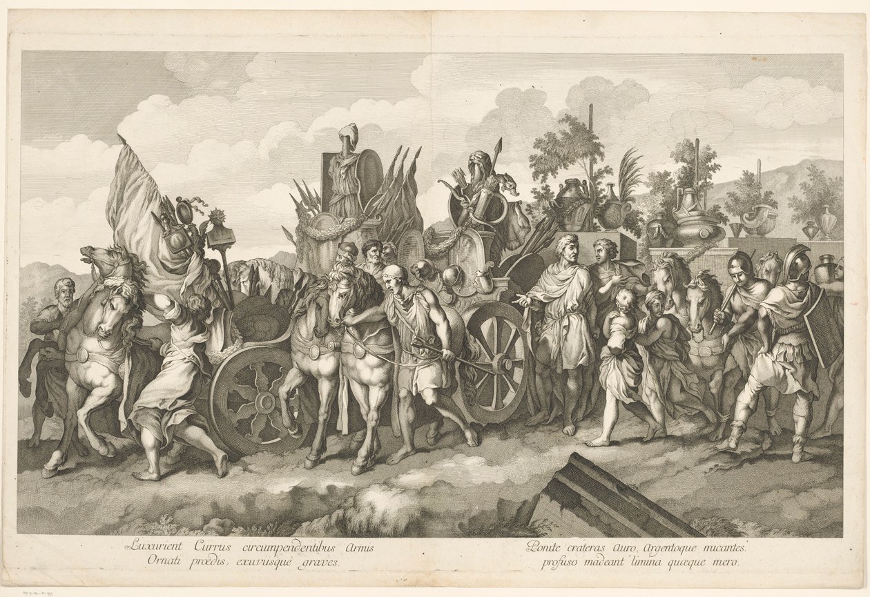 Military Procession with War Booty on a Cart by Domenico Rossetti