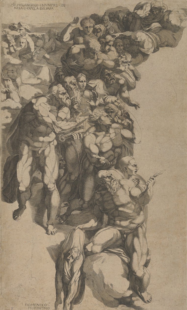 Group from Last Judgment, St. Bartholomew, St. Peter, and other Apostles, 16th century by Domenico del Barbiere