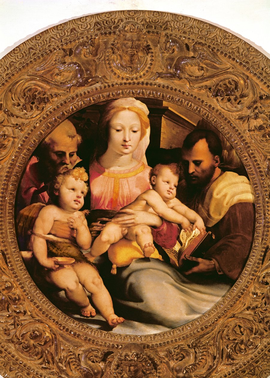 The Holy Family and St. John the Baptist (detail) by Domenico di Pace Beccafumi  