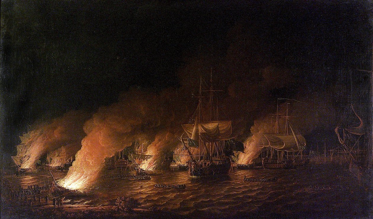 War of the Seven Years: French Warships Attacking the British Fleet off Quebec City, Canada, June 28, 1759 by Dominic Serres