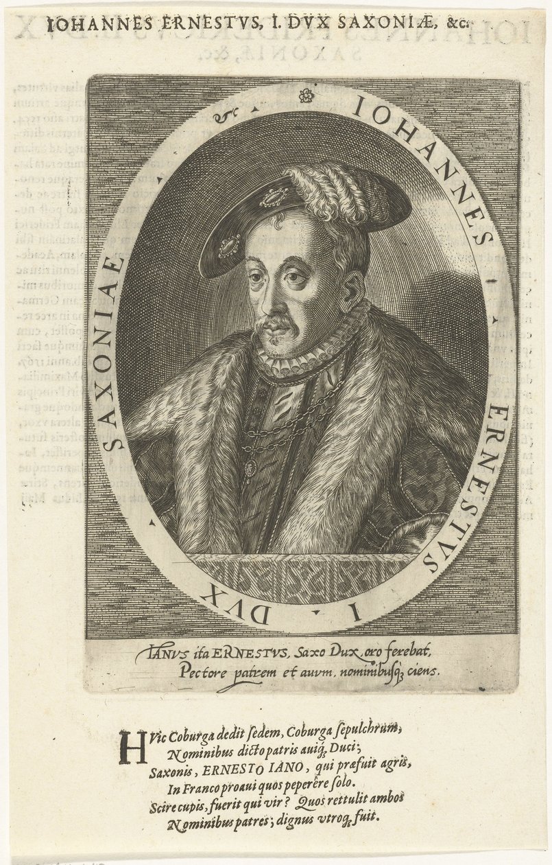 John Ernest, Duke of Saxe-Coburg by Dominicus or Custodis Custos