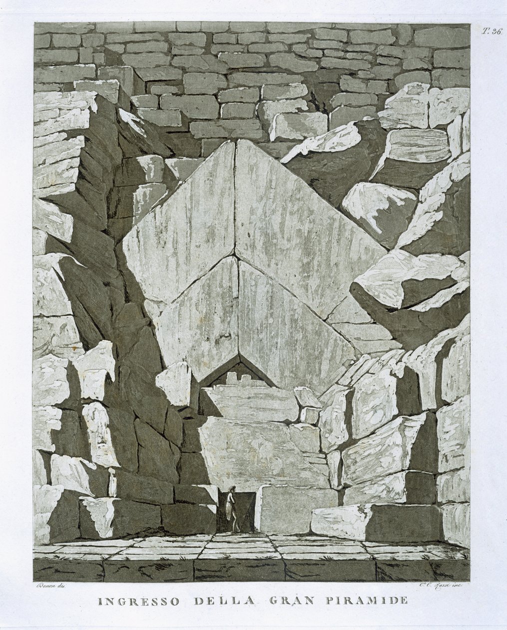 Entrance to the Pyramid, engraved by Rossi by Dominique Vivant Denon