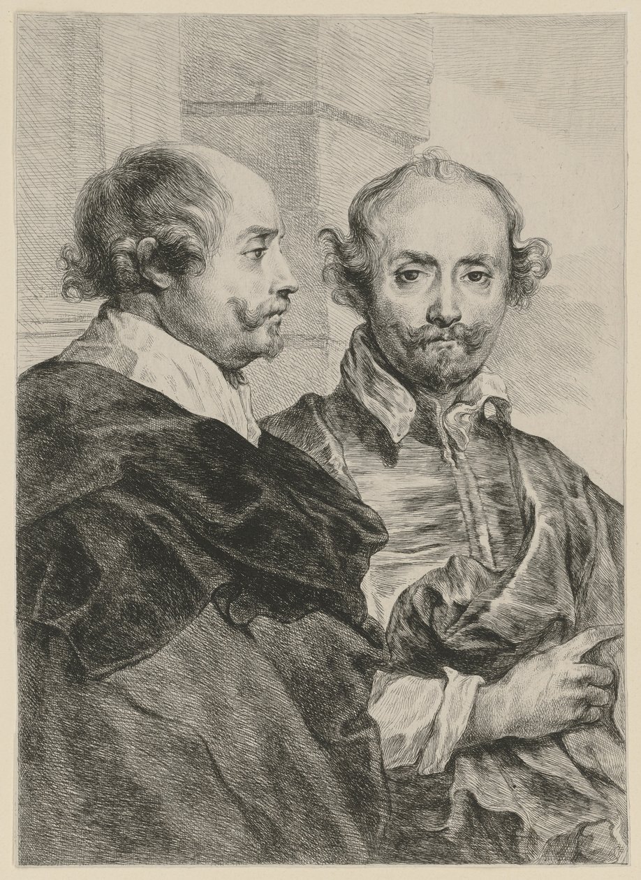 Portrait of Two Older Men, in Profile and Frontal View by Dominique Vivant Denon