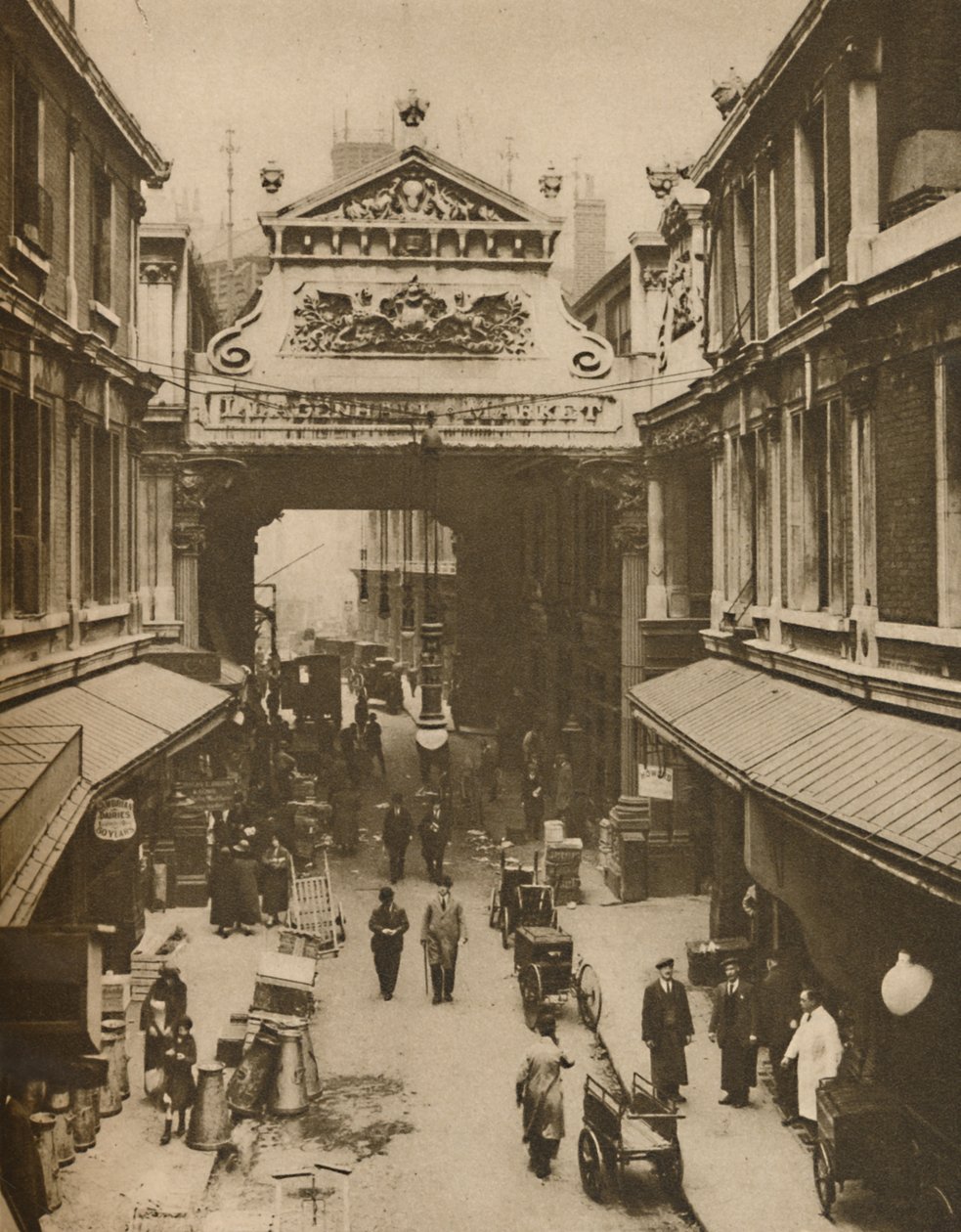 Gracechurch Street Entrance to Leadenhall Market - City Clearing House for Poultry by Donald McLeish