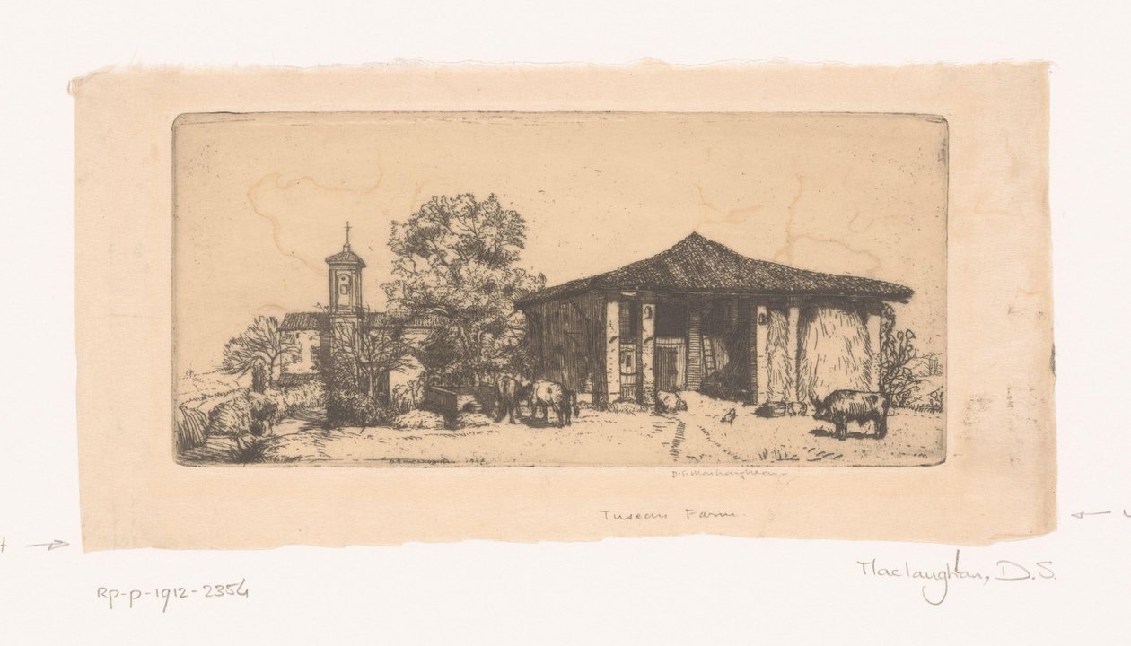 A Tuscan Farm by Donald Shaw MacLaughlan (signed by artist)