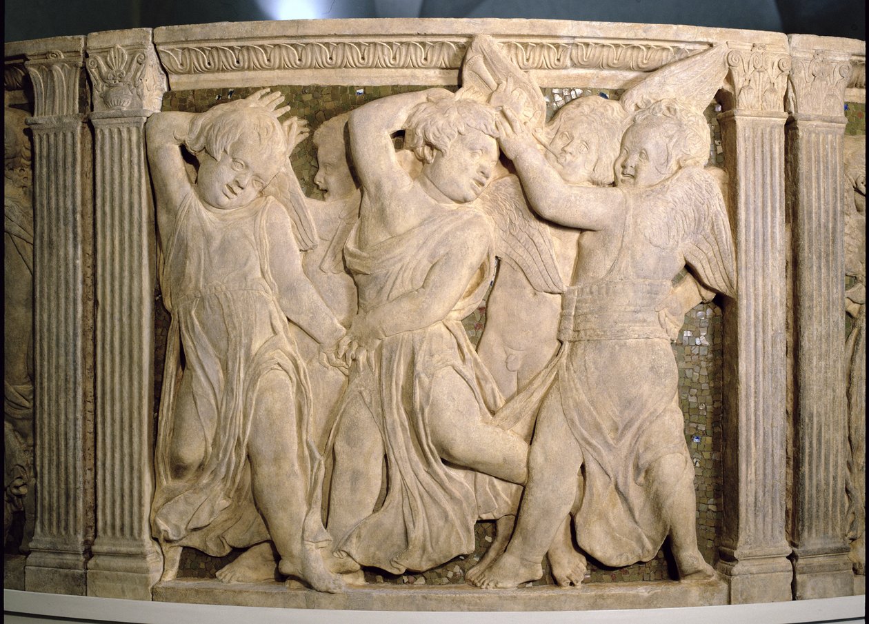 Post-restoration panel No.II from the exterior pulpit of Prato Cathedral by Donatello