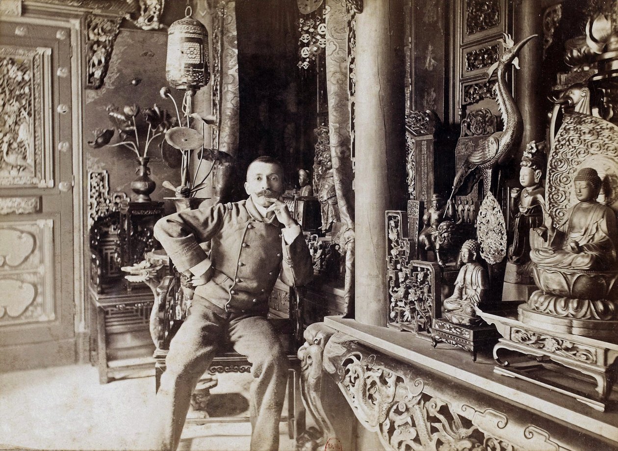 Pierre Loti (1850-1923) French writer, here at home in Rochefort, photo by Paul Cardon aka Dornac, c. 1892 by Dornac