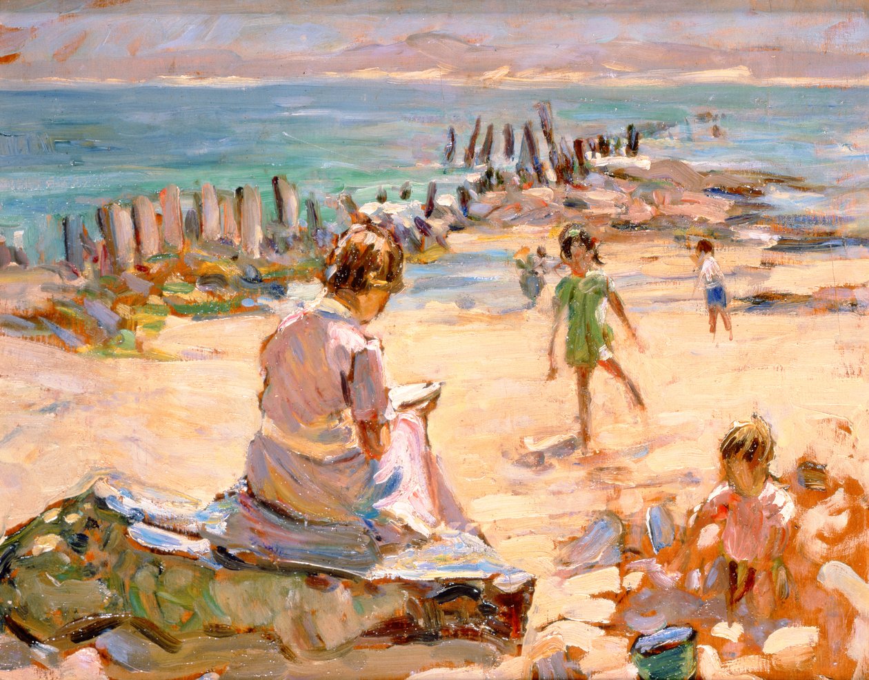 Beach Scene by Dorothea Sharp