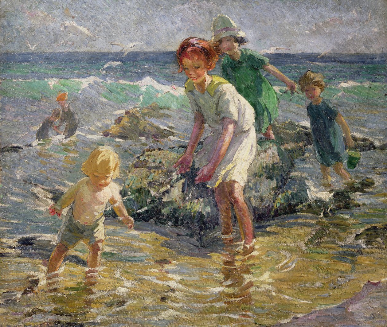 Children on the Beach by Dorothea Sharp