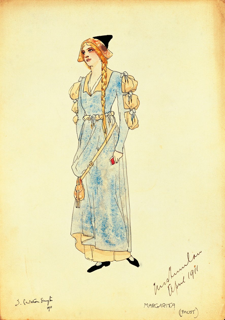 Costume Sketch for Marguerite for Performance Faust, by Carleton Smyth by Dorothy Carleton Smyth