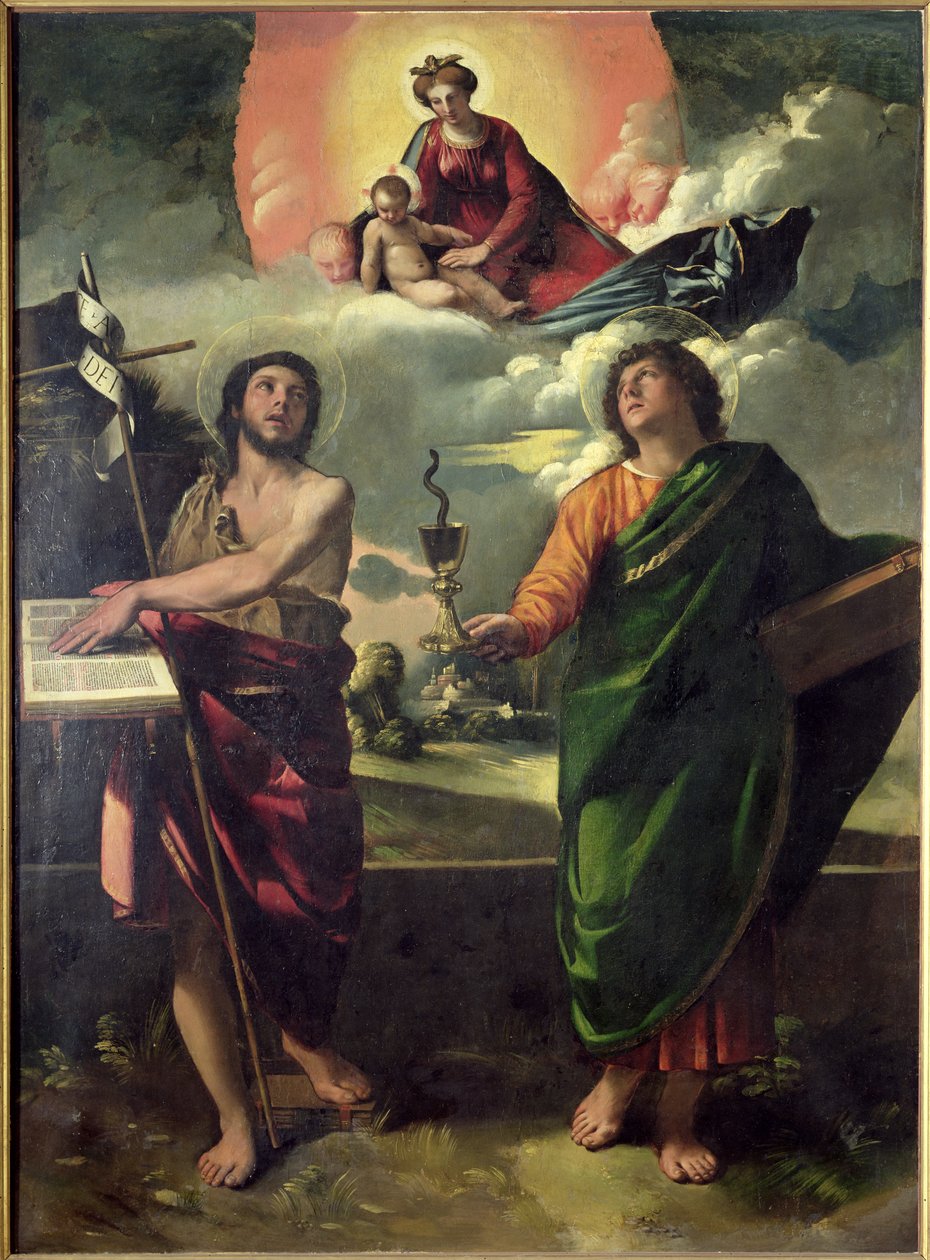 The Apparition of the Virgin to the Saints John the Baptist and John the Evangelist, 1520-30 by Dosso Dossi