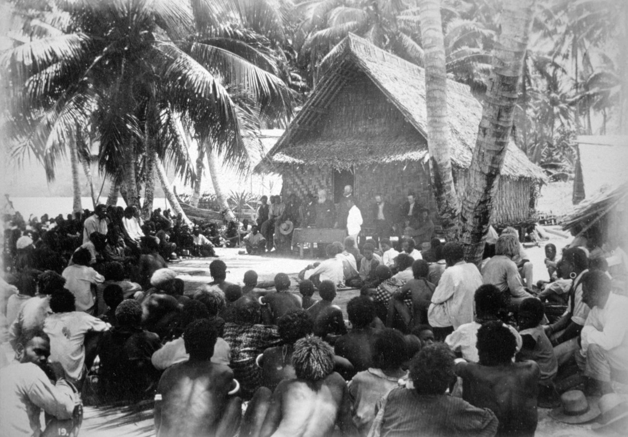 Parliament at Hongo, Florida, Solomon Island, 1892 by Dr Welchman