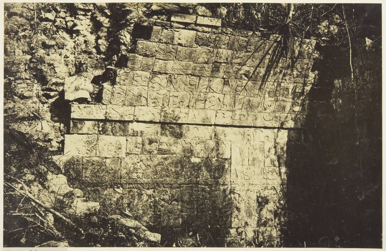 Palace of the Circus at Chichen-Itza, Interior of a Hall by Désiré Charnay