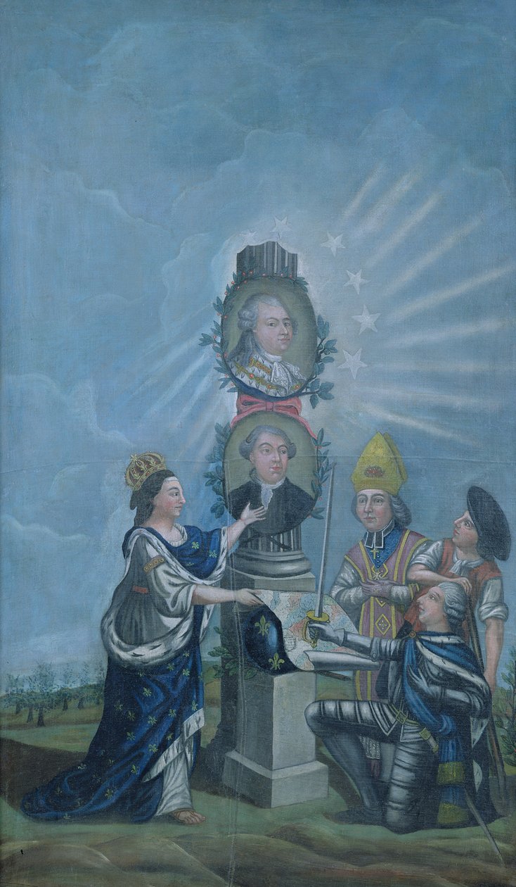 France Receiving the Wishes of the Nation from the Three Orders and Presenting Them to Louis XVI and Jacques Necker by Dubois
