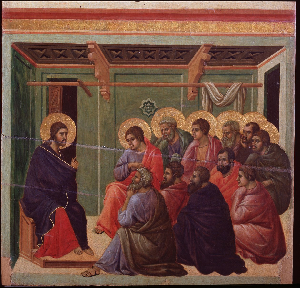 La Maesta: The Passion - Jesus Takes Leave of the Apostles by Duccio di Buoninsegna