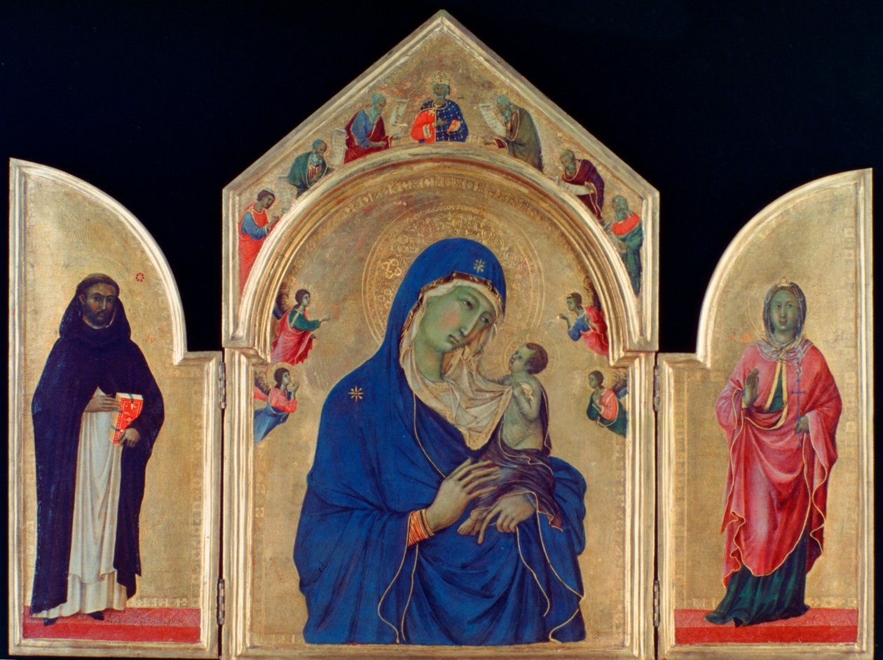 Madonna and Child with St Dominic and St Aurea by Duccio di Buoninsegna