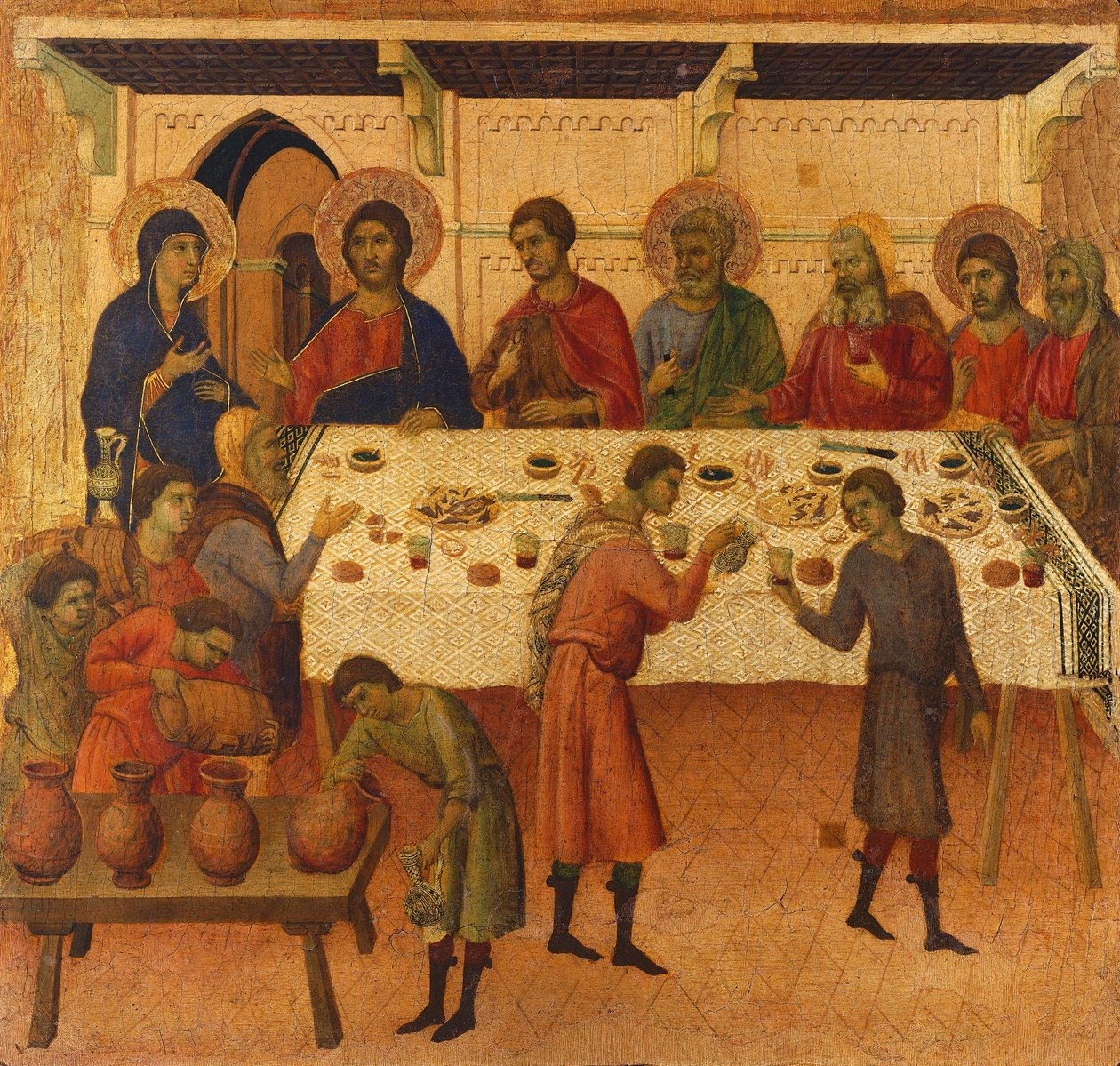 The Wedding at Cana (detail) by Duccio di Buoninsegna