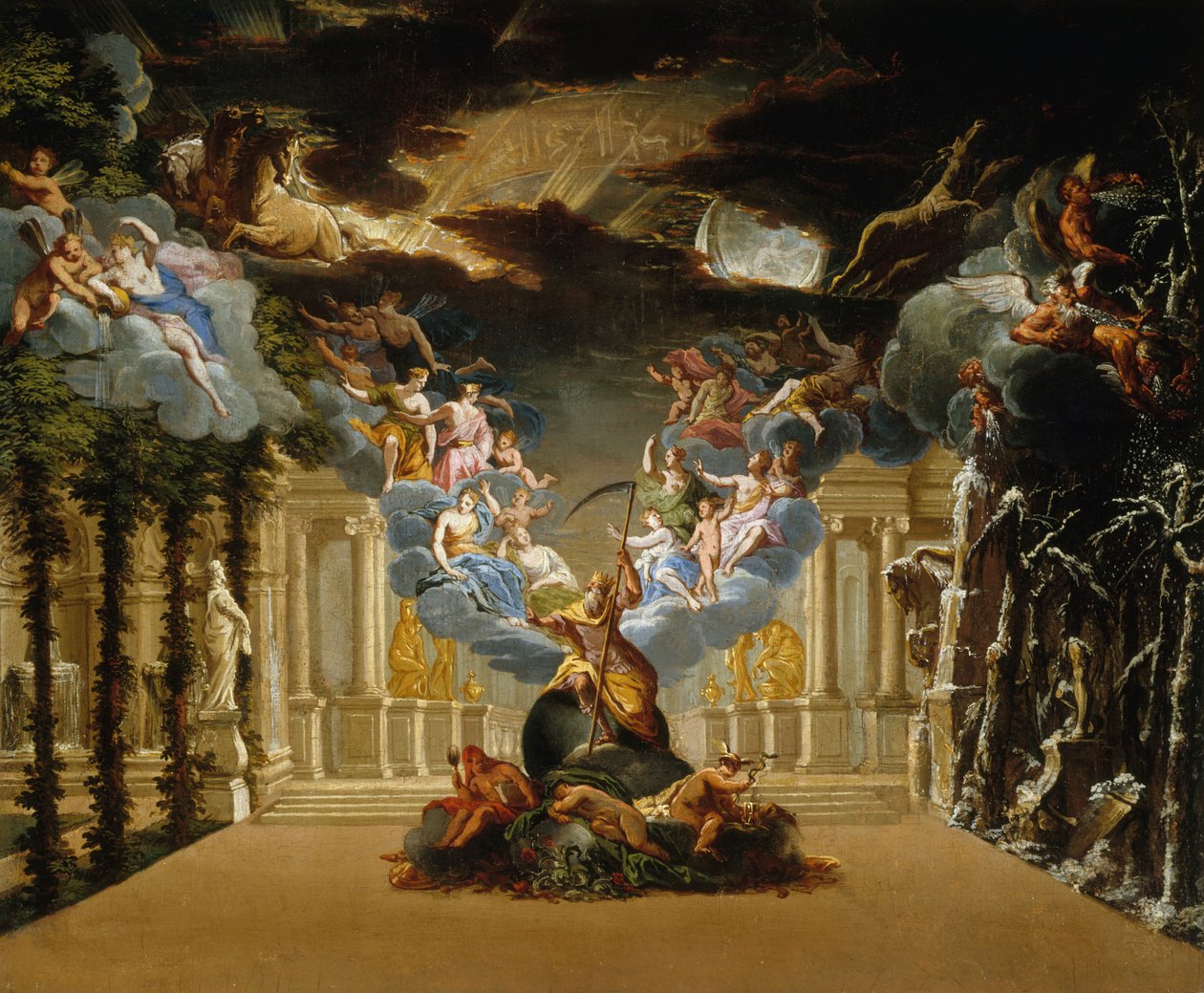Stage Design for the Prologue of the Tragédie lyrique Atys by Jean-Baptiste Lully by Duplessis