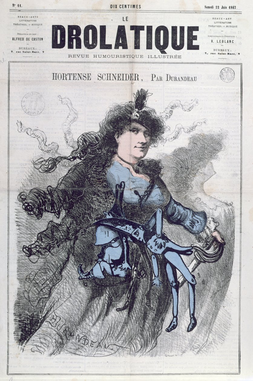 Caricature of Hortense Schneider (1833-1920) from the front cover of 
