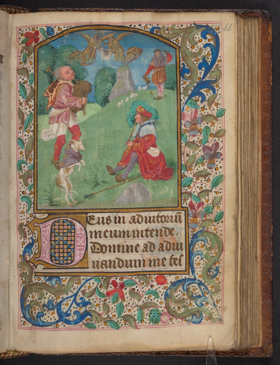 Annunciation to the Shepherds, Harley 2923, f.66r, c.1480 by Dutch School