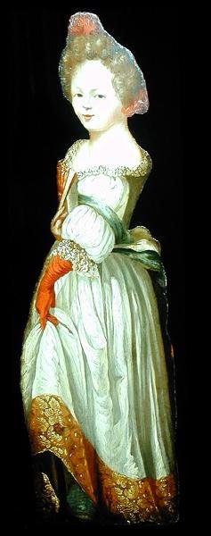 Dummy board figure of a woman by Dutch School