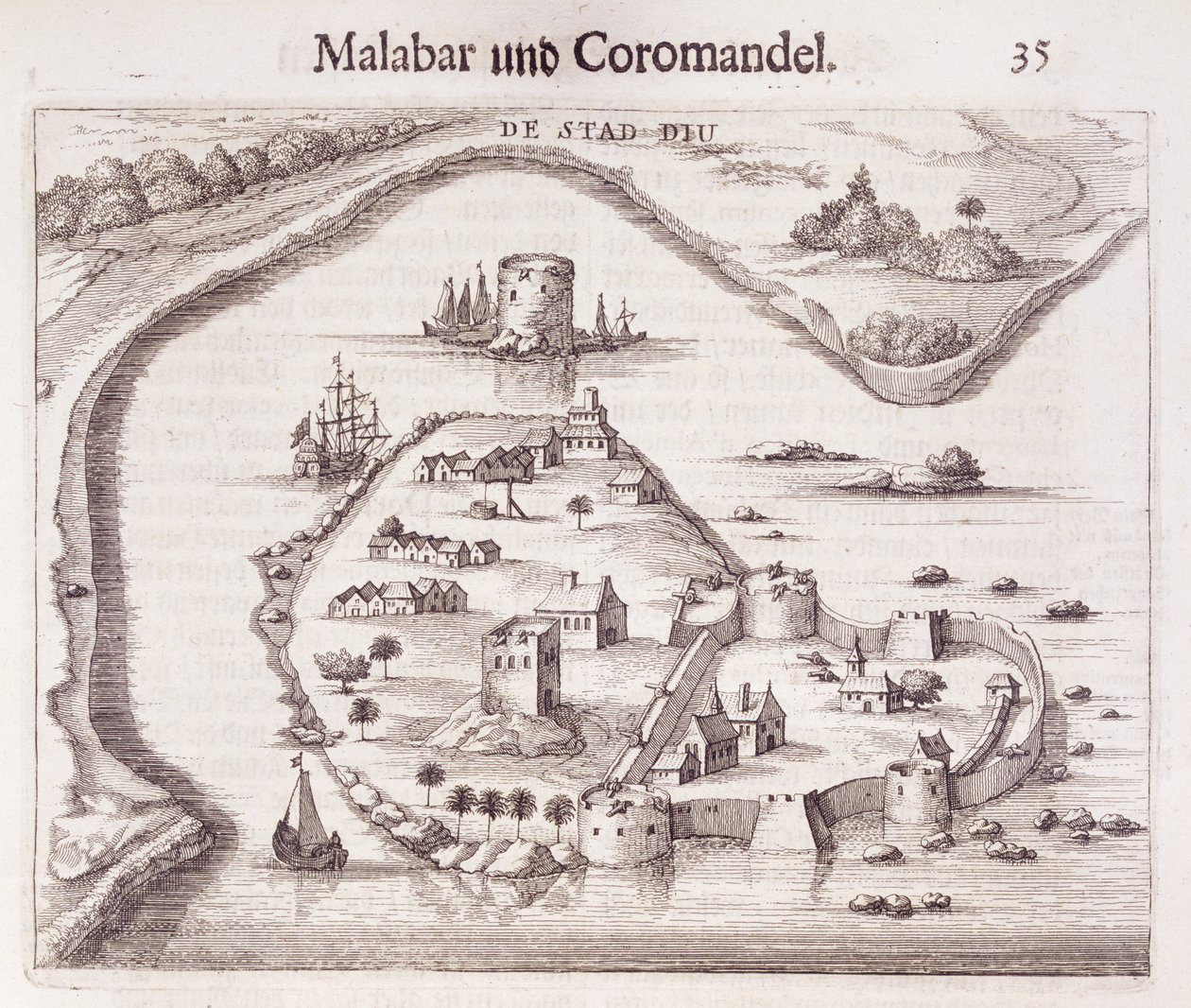 Dutch fort on the coast of Malabar, East Indies by Dutch School