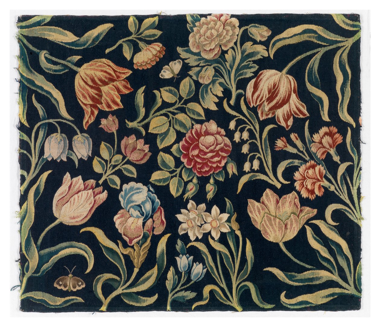 Folding screen with floral tapestry panels by Dutch School