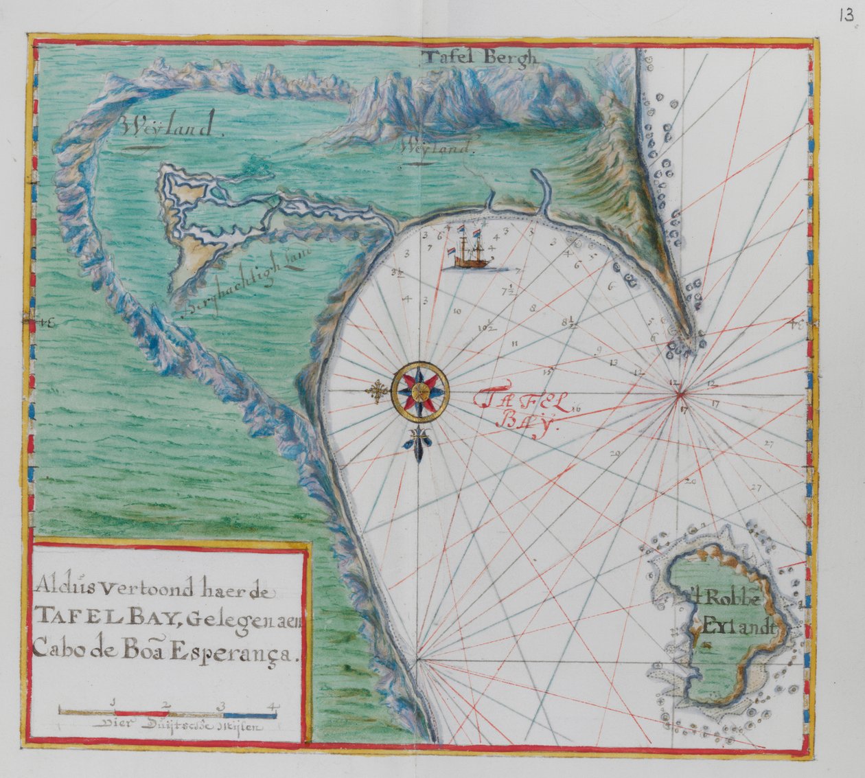 Map of the Cape of Good Hope. Table Bay, South Africa by Dutch School