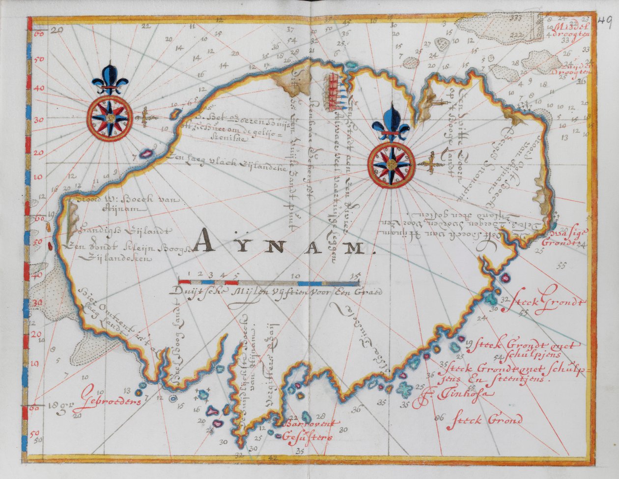 Map of the island of Aynam by Dutch School