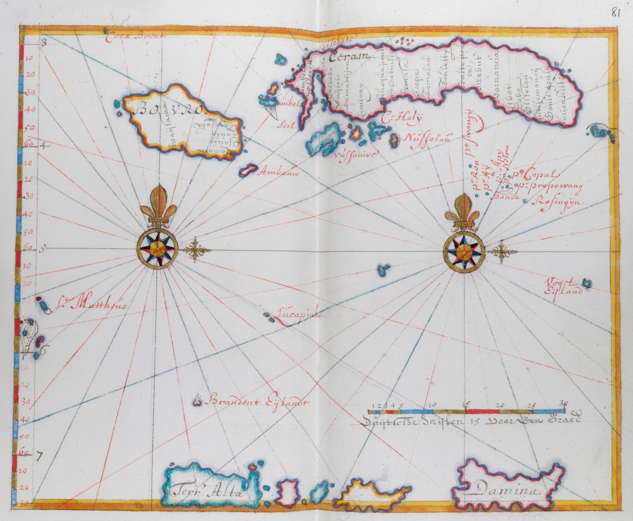Map showing Bouro and Ceram (Seram), Indonesia by Dutch School