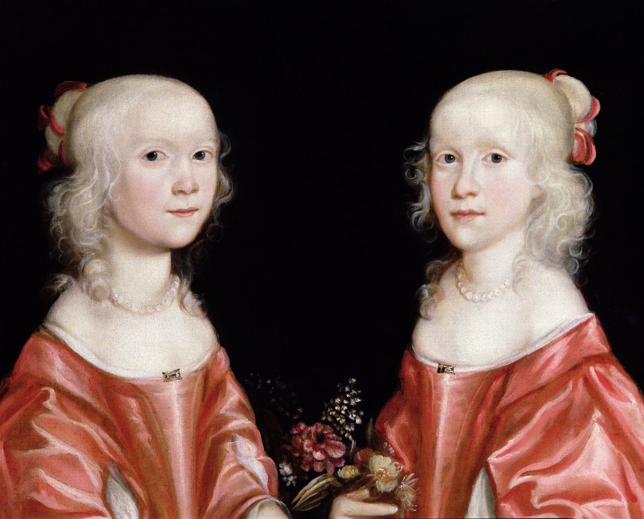 Portrait of Twin Sisters, c.1650 by Dutch School