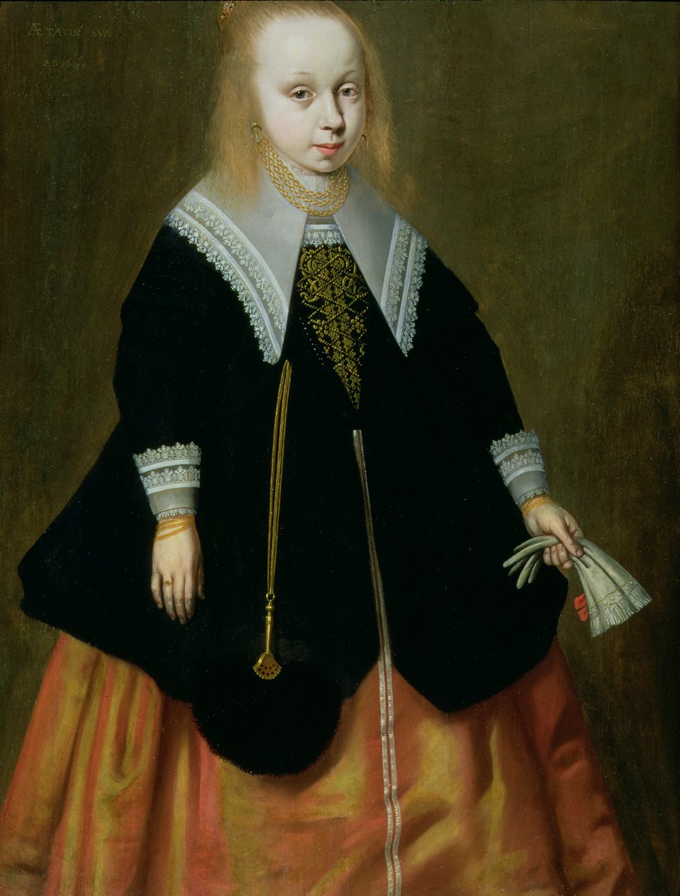 Portrait of a Young Girl, Friesland School, 1644 by Dutch School