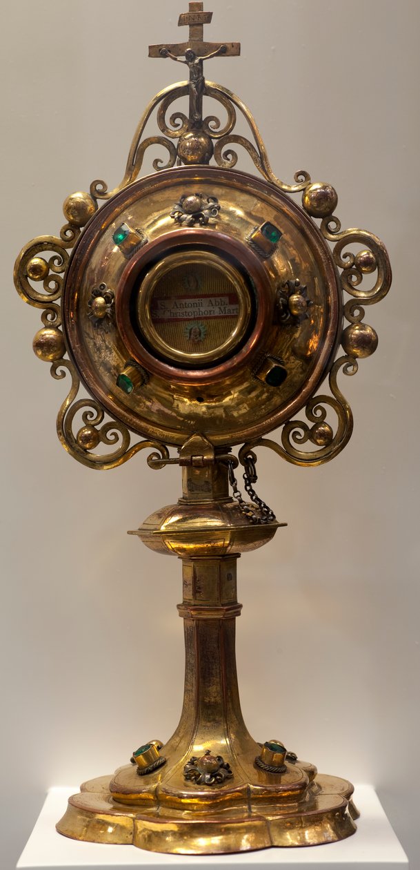 Reliquary of Saint Antoine, Abbe and Saint Christophe, martyr, made in the Southern Low Countries, 1579, Cathedral Treasury, St. Michael and St. Gudula Cathedral by Dutch School