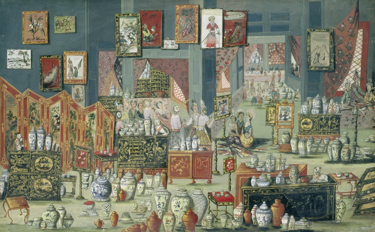 Shop Selling Chinese Goods, 1680-1700 by Dutch School