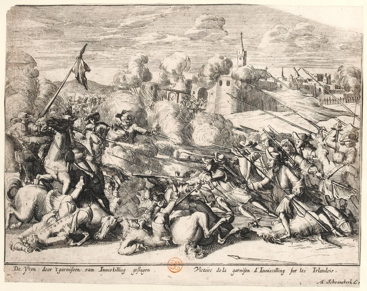 Victory of the Enniskillen Garrison Over the Irish in 1689, c.1691 by Dutch School