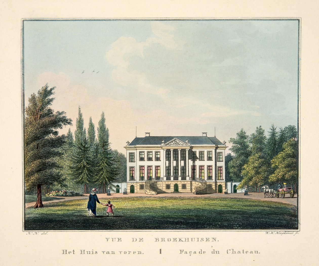 View of Broekhuisen. The House from the Front. Facade of the Chateau by Dutch School