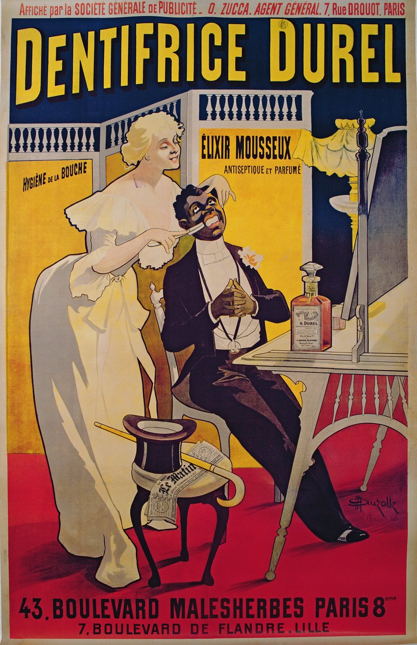 Poster advertising Durel toothpaste by Duzolle