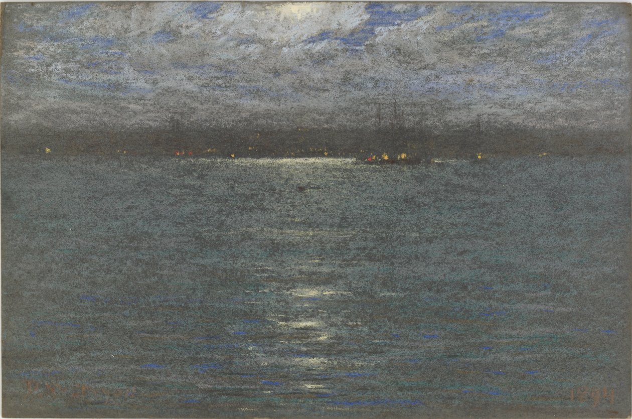 Night: A Harbor by Dwight William Tryon