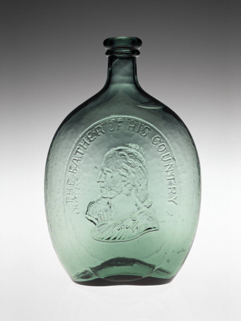 Figured Flask, c. 1848 by Dyottville Glass Works