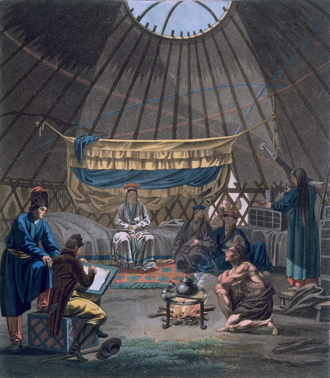 Interior of a Kalmuk Yurt, 1812-13 by E. Karnejeff