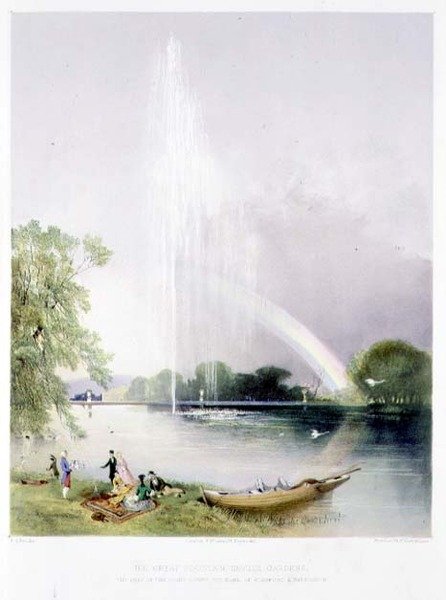 The Great Fountain, Enville Gardens, pub. by Thomas McLean by E. Adveno Brooke