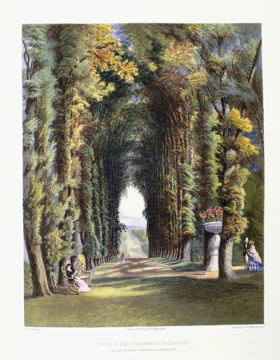Vista in the Gardens of Teddesley, Seat of the Right Honorable Lord Hatherton by E. Adveno Brooke