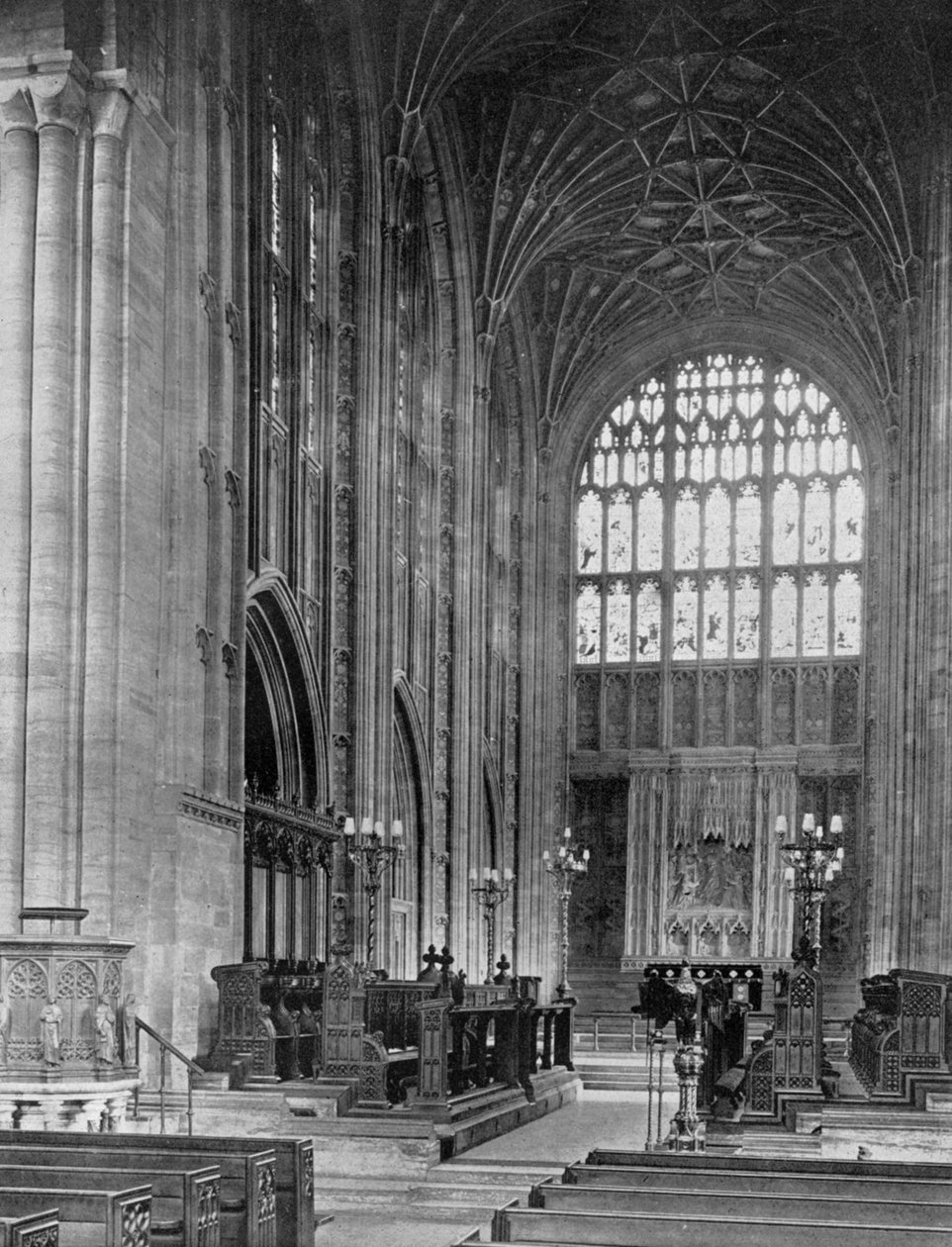 The Choir, Sherborne Abbey, Dorset by E. Bastard