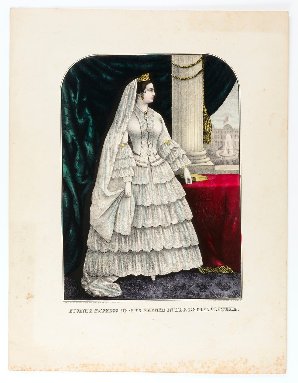 Eugenie Empress of the French in Her Bridal Costume by E. C. Kellogg
